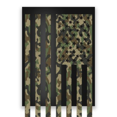 Military Camouflage USA American Flag Poster