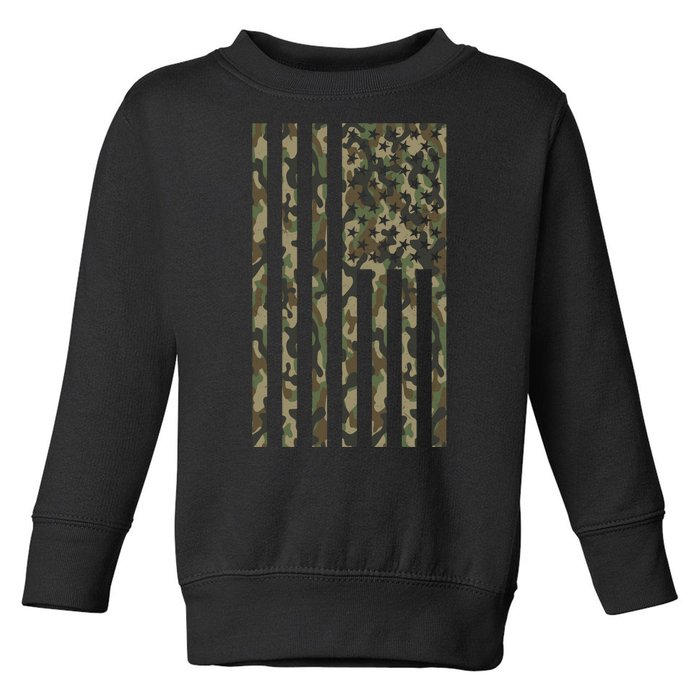 Military Camouflage USA American Flag Toddler Sweatshirt