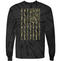 Military Camouflage USA American Flag Tie-Dye Long Sleeve Shirt