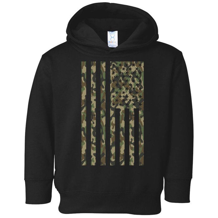 Military Camouflage USA American Flag Toddler Hoodie