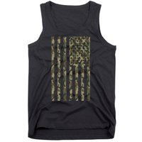 Military Camouflage USA American Flag Tank Top