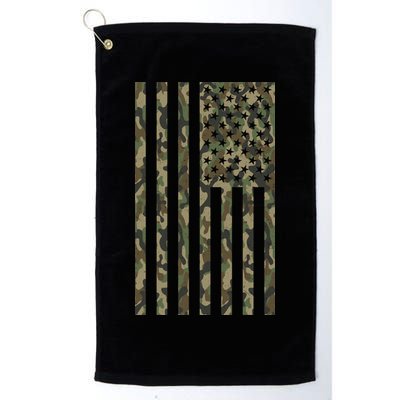 Military Camouflage USA American Flag Golf Towel