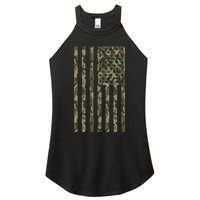 Military Camouflage USA American Flag Women's Perfect Tri Rocker Tank