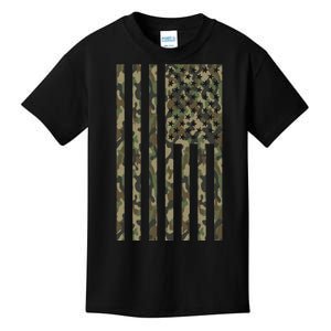 Military Camouflage USA American Flag Kids T-Shirt