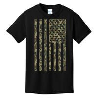 Military Camouflage USA American Flag Kids T-Shirt