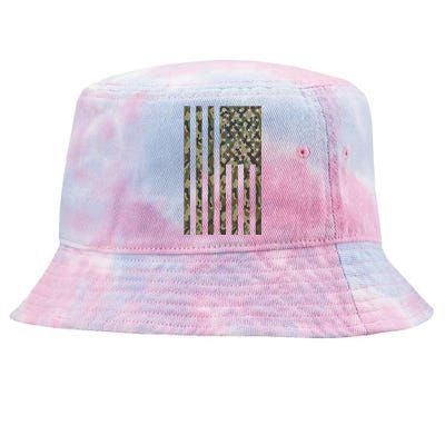 Military Camouflage USA American Flag Tie-Dyed Bucket Hat