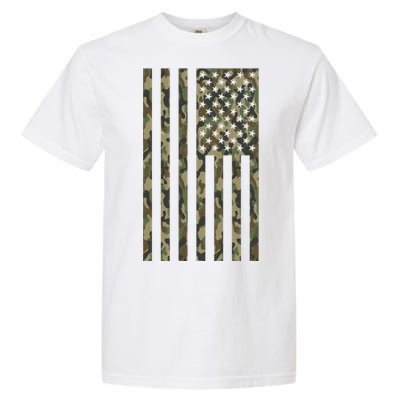 Military Camouflage USA American Flag Garment-Dyed Heavyweight T-Shirt