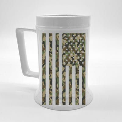 Military Camouflage USA American Flag Beer Stein