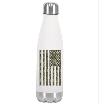 Military Camouflage USA American Flag Stainless Steel Insulated Water Bottle