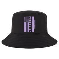 Military Child Purple UP US American Flag Cool Comfort Performance Bucket Hat