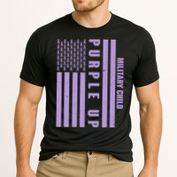 Military Child Purple UP US American Flag Cooling Performance Crew T-Shirt