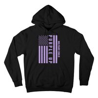 Military Child Purple UP US American Flag Hoodie