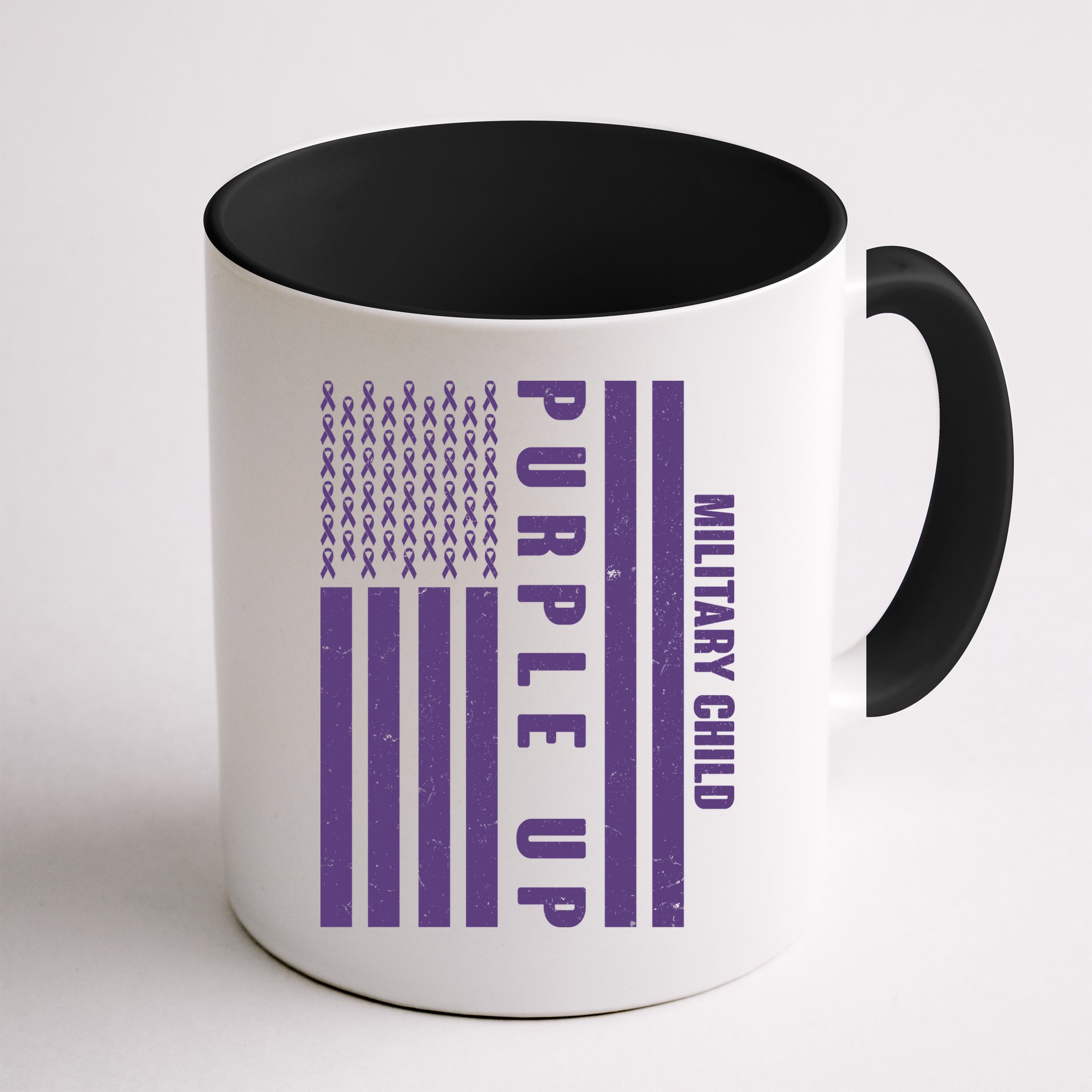 Military Child Purple UP US American Flag Mug