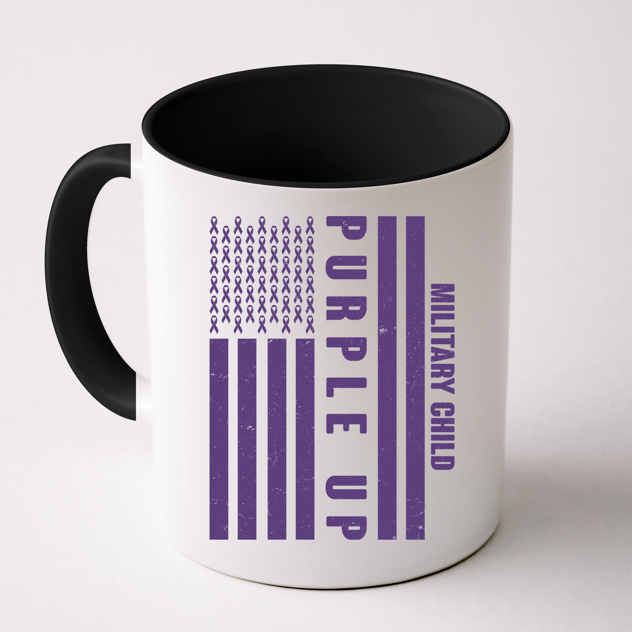 Military Child Purple UP US American Flag Mug