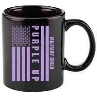 Military Child Purple UP US American Flag 11oz C Handle Ceramic Mug