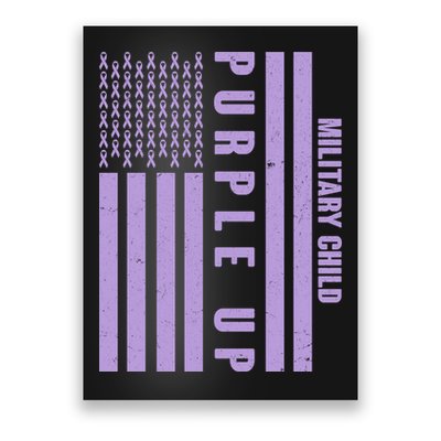 Military Child Purple UP US American Flag Poster