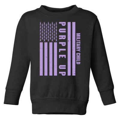 Military Child Purple UP US American Flag Toddler Sweatshirt