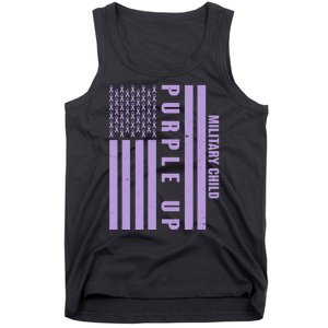 Military Child Purple UP US American Flag Tank Top