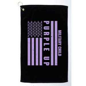 Military Child Purple UP US American Flag Platinum Collection Golf Towel