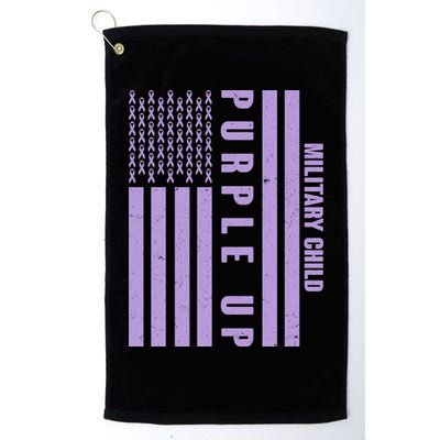 Military Child Purple UP US American Flag Golf Towel