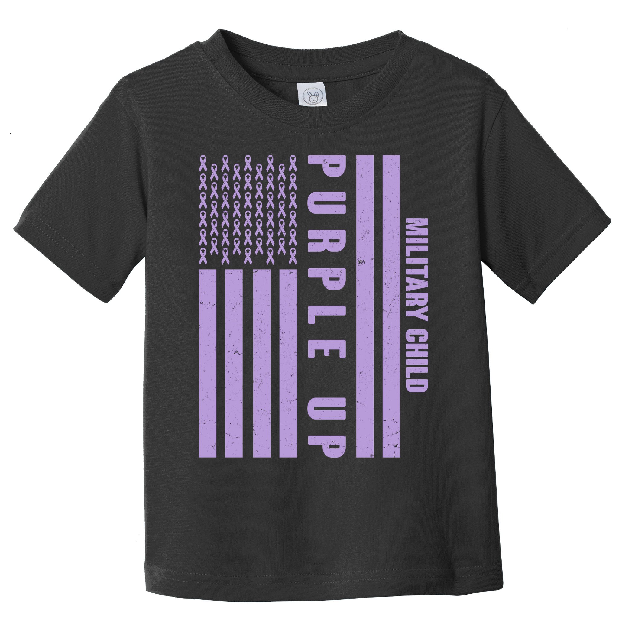 Military Child Purple UP US American Flag Toddler T-Shirt