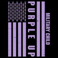 Military Child Purple UP US American Flag Womens T-Shirt