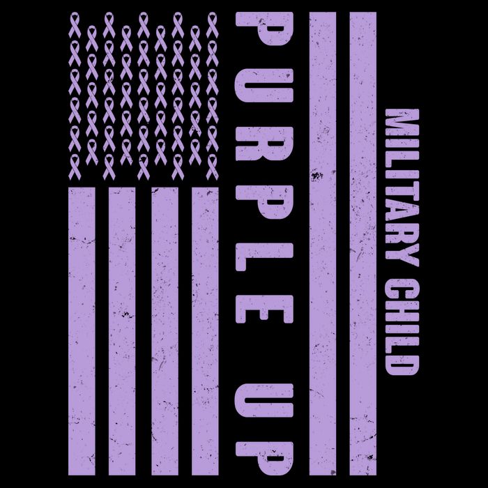 Military Child Purple UP US American Flag Womens T-Shirt