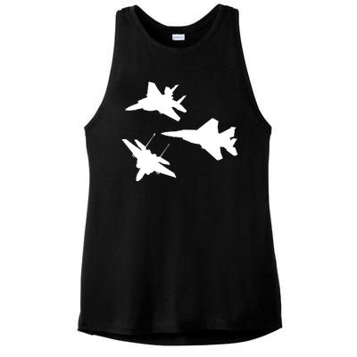 Military Fighter Jets Ladies PosiCharge Tri-Blend Wicking Tank