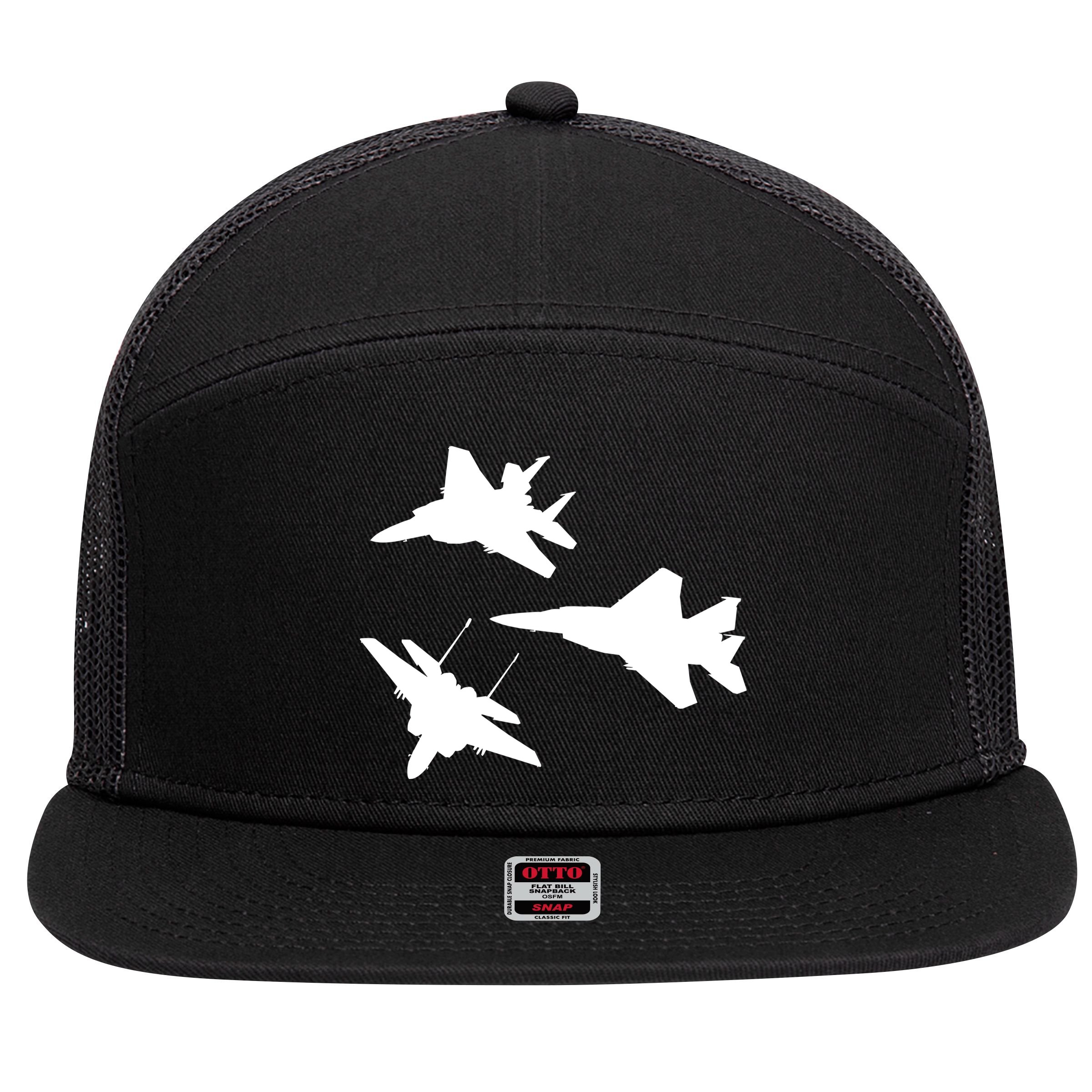 Military Fighter Jets 7 Panel Mesh Trucker Snapback Hat