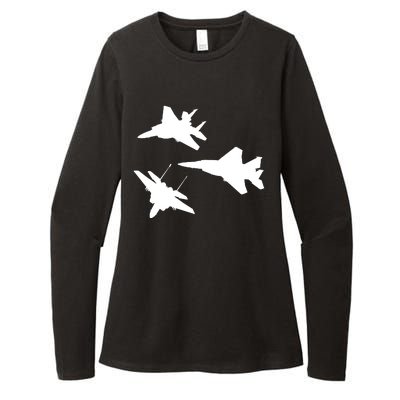 Military Fighter Jets Womens CVC Long Sleeve Shirt