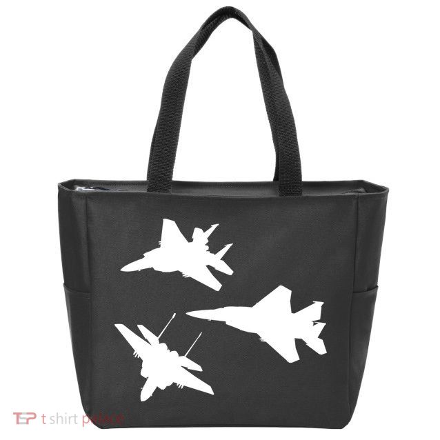 Military Fighter Jets Zip Tote Bag