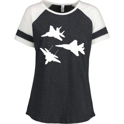 Military Fighter Jets Enza Ladies Jersey Colorblock Tee