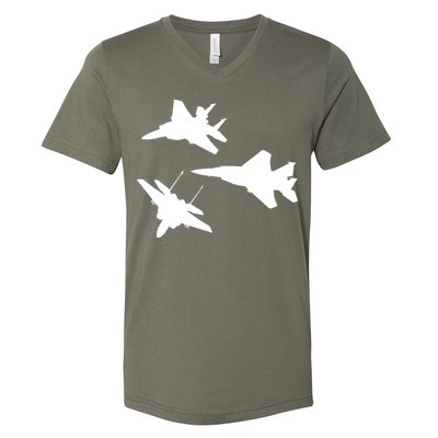 Military Fighter Jets V-Neck T-Shirt