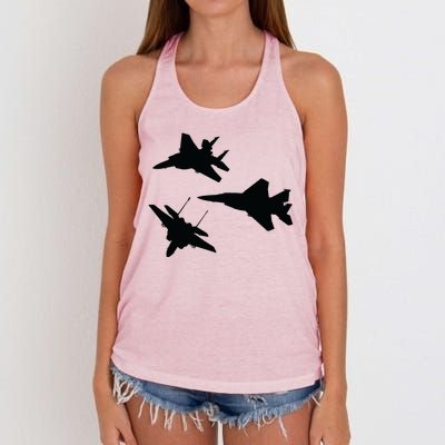 Military Fighter Jets Women's Knotted Racerback Tank