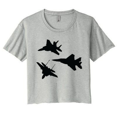 Military Fighter Jets Women's Crop Top Tee