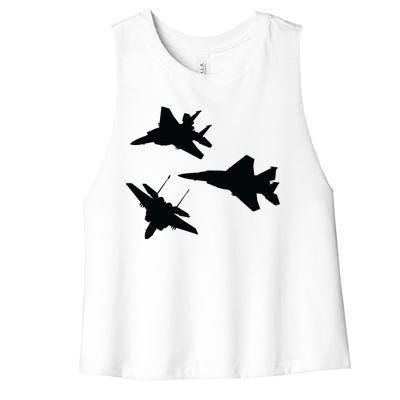 Military Fighter Jets Women's Racerback Cropped Tank