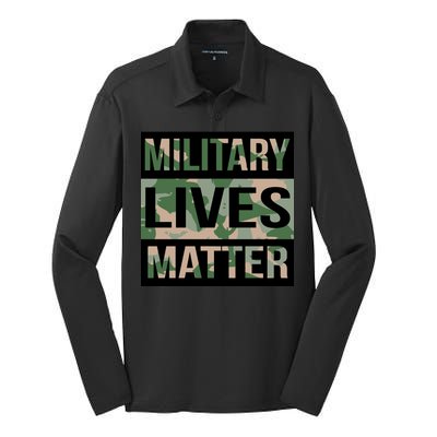 Military Lives Matter Silk Touch Performance Long Sleeve Polo