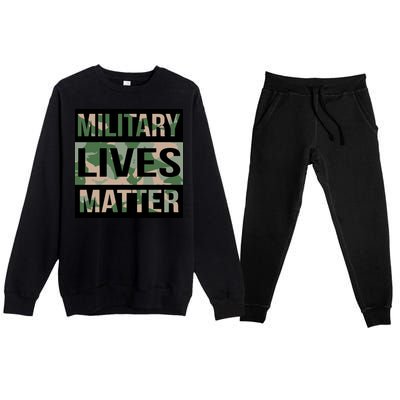 Military Lives Matter Premium Crewneck Sweatsuit Set