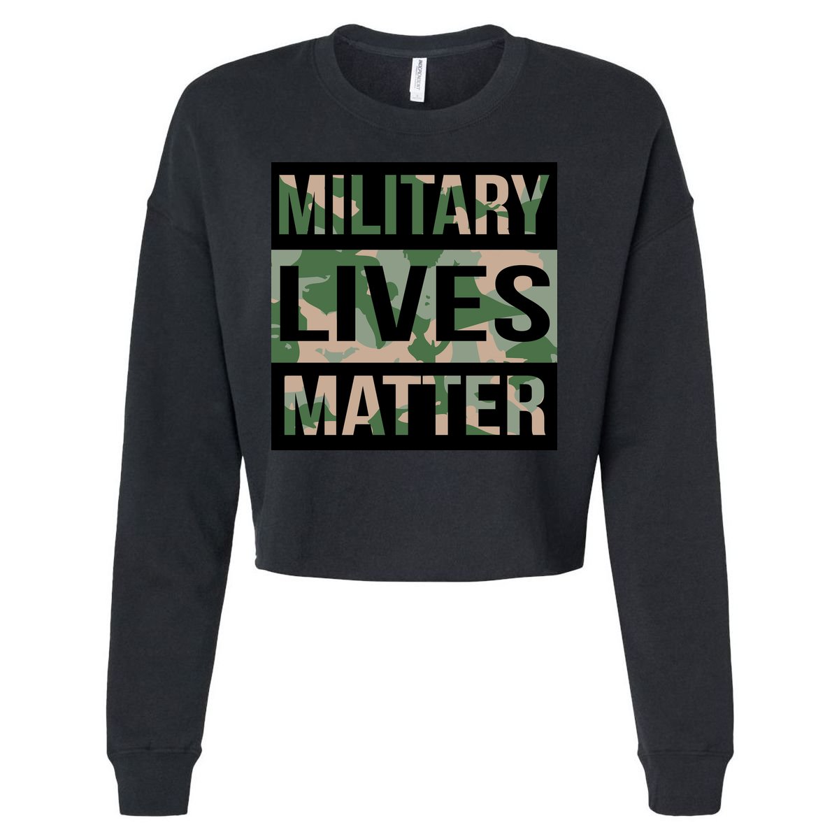 Military Lives Matter Cropped Pullover Crew