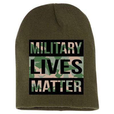 Military Lives Matter Short Acrylic Beanie