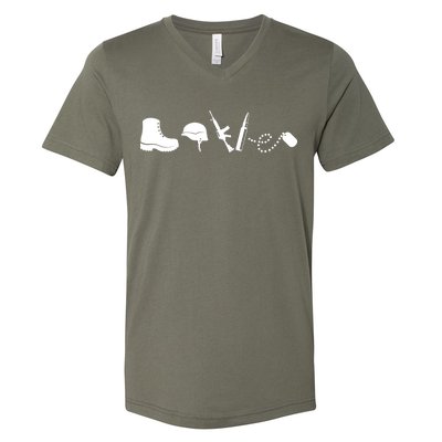 Military Love V-Neck T-Shirt