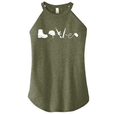 Military Love Women's Perfect Tri Rocker Tank