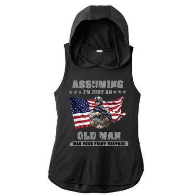 Military man shit Ladies PosiCharge Tri-Blend Wicking Draft Hoodie Tank