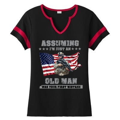 Military man shit Ladies Halftime Notch Neck Tee