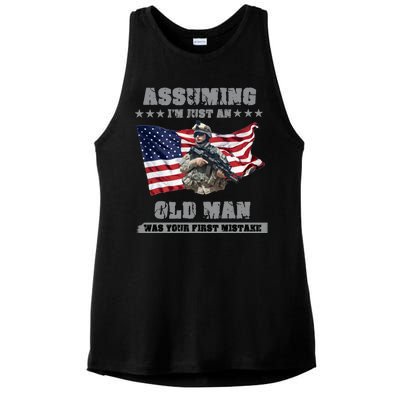 Military man shit Ladies PosiCharge Tri-Blend Wicking Tank