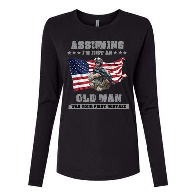 Military man shit Womens Cotton Relaxed Long Sleeve T-Shirt