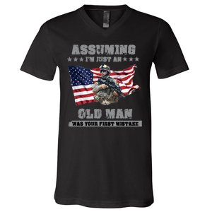 Military man shit V-Neck T-Shirt