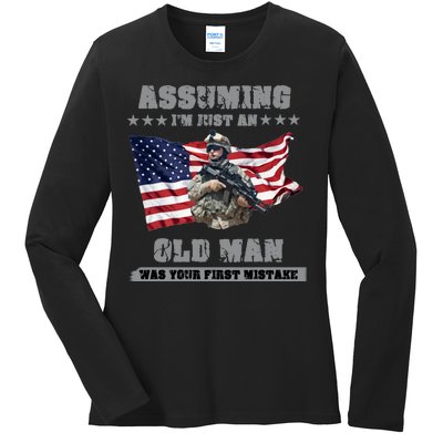 Military man shit Ladies Long Sleeve Shirt