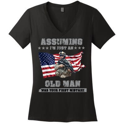 Military man shit Women's V-Neck T-Shirt