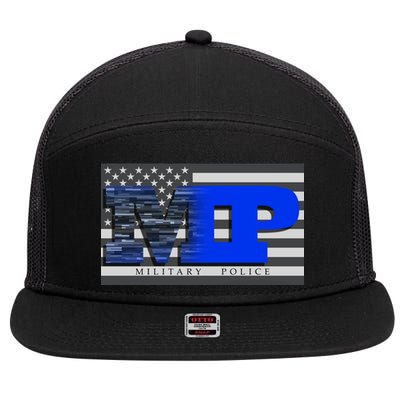 Military Police MP Flag 7 Panel Mesh Trucker Snapback Hat